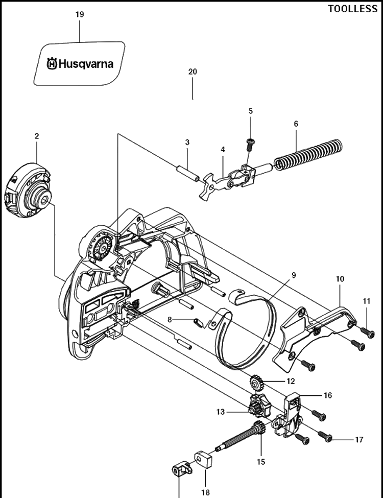 Chain Brake 2 Diagram and Parts List for 120E Mark II Husqvarna Chainsaw