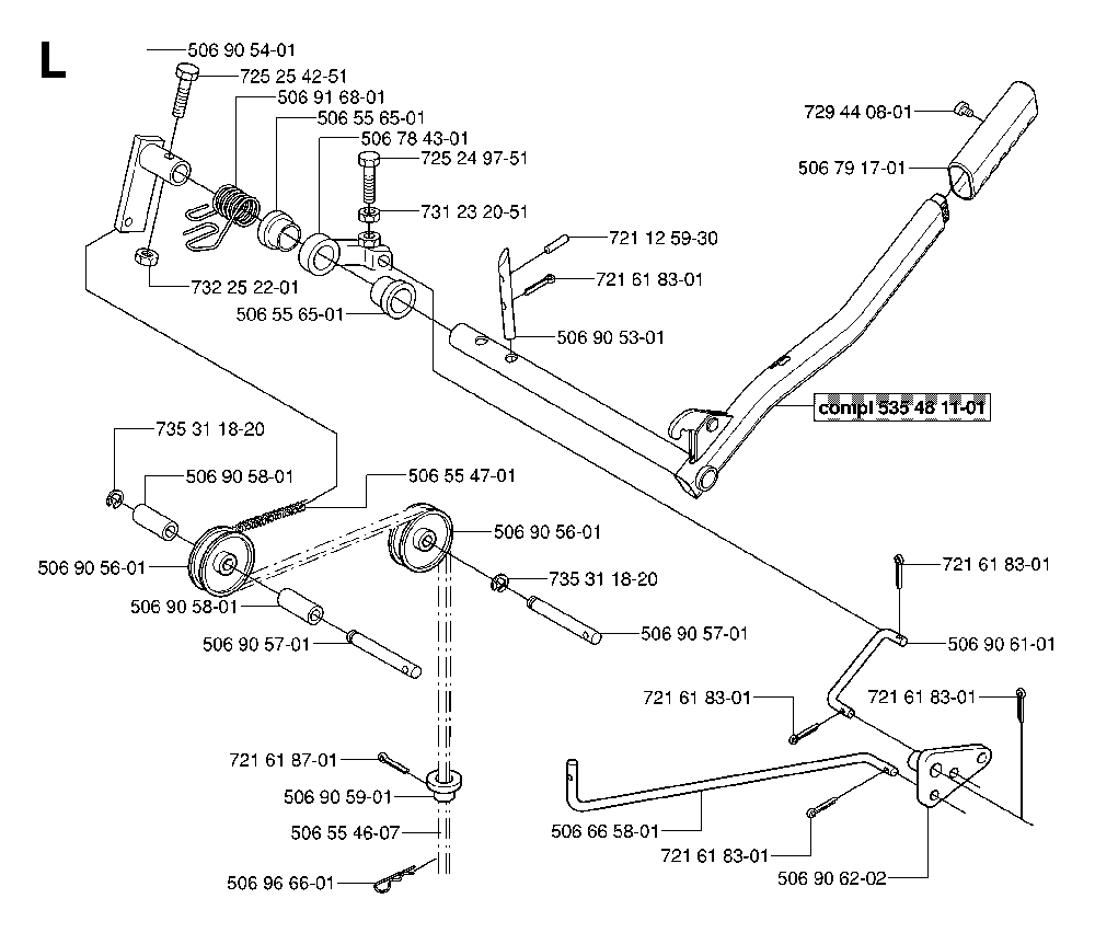 Controls Diagram and Parts List for RIDER13RSPECIAL (953533901)(2006-01) Husqvarna Lawn Tractor