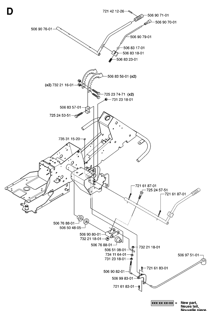 Controls 3 Diagram and Parts List for RIDER155AWD (965080001)(2006-01) Husqvarna Lawn Mower
