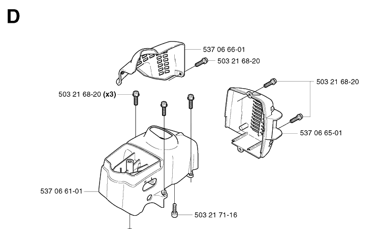 Cylinder Cover Diagram and Parts List for 326P 20021800001-20042300000 Husqvarna Pole Saw