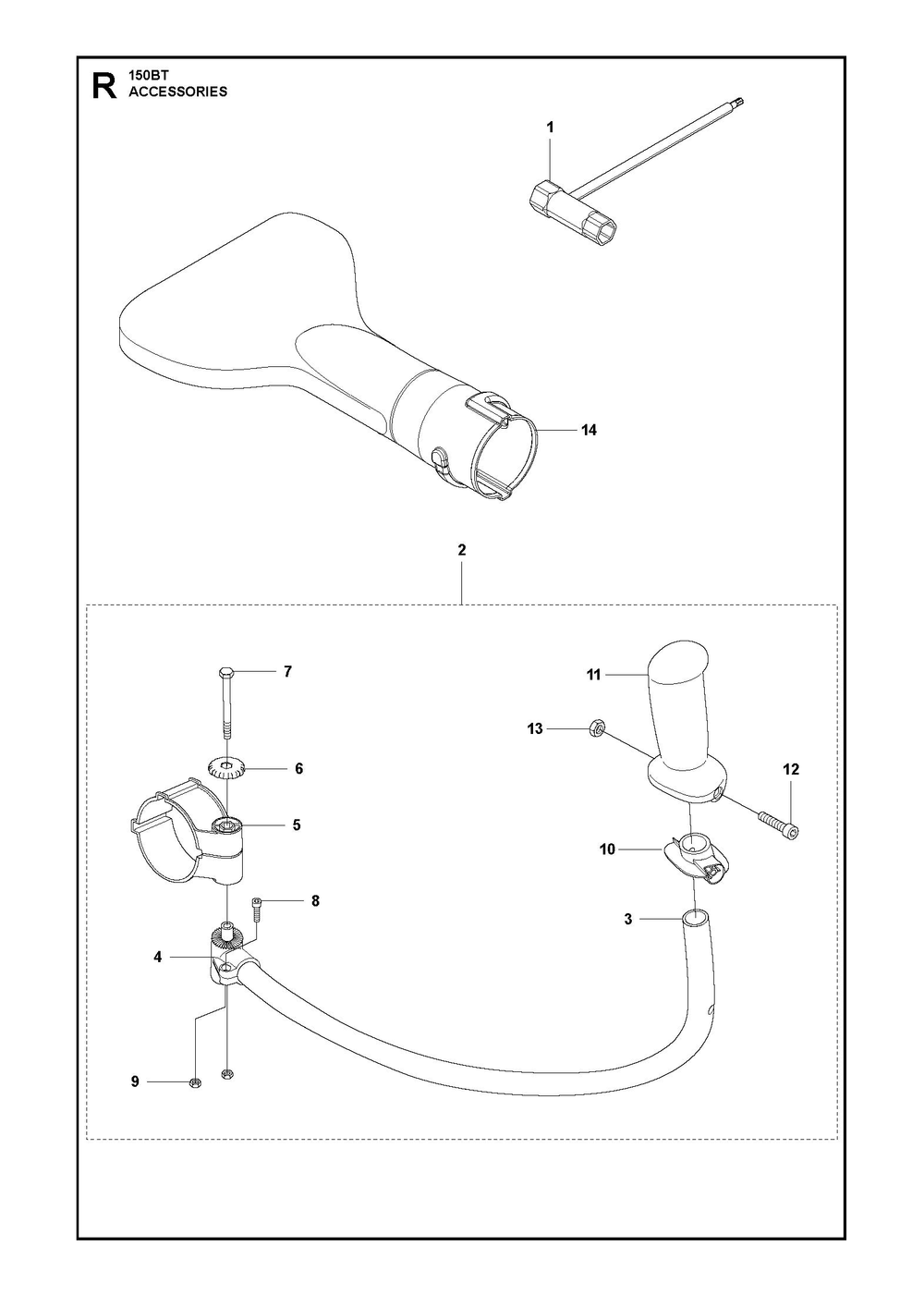 Accessories Diagram and Parts List for 150BT2007-2021  Husqvarna Leaf Blower / Vacuum