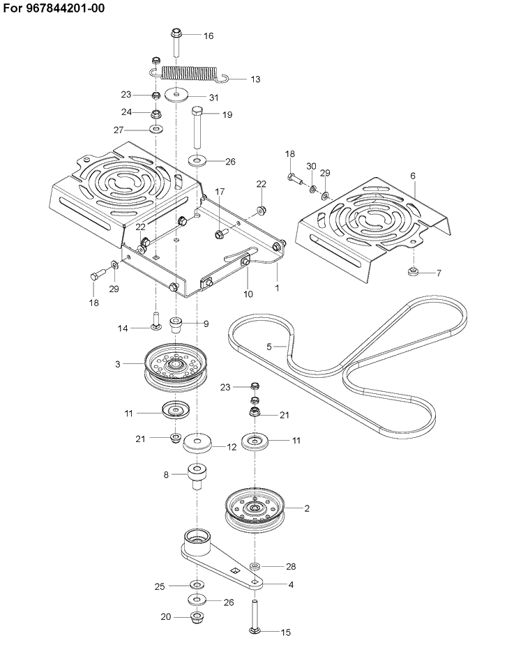 Hydraulic Frame Diagram and Parts List for M-ZT61  Husqvarna Lawn Mower
