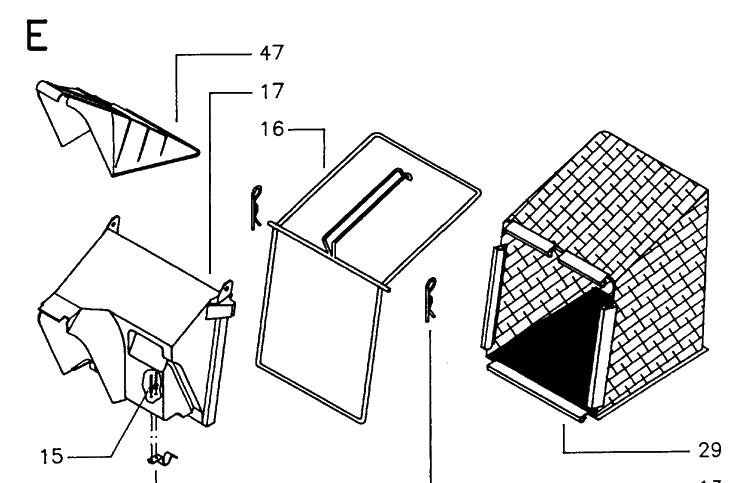 Bagger 3 Diagram and Parts List for JET46R  Husqvarna Lawn Mower