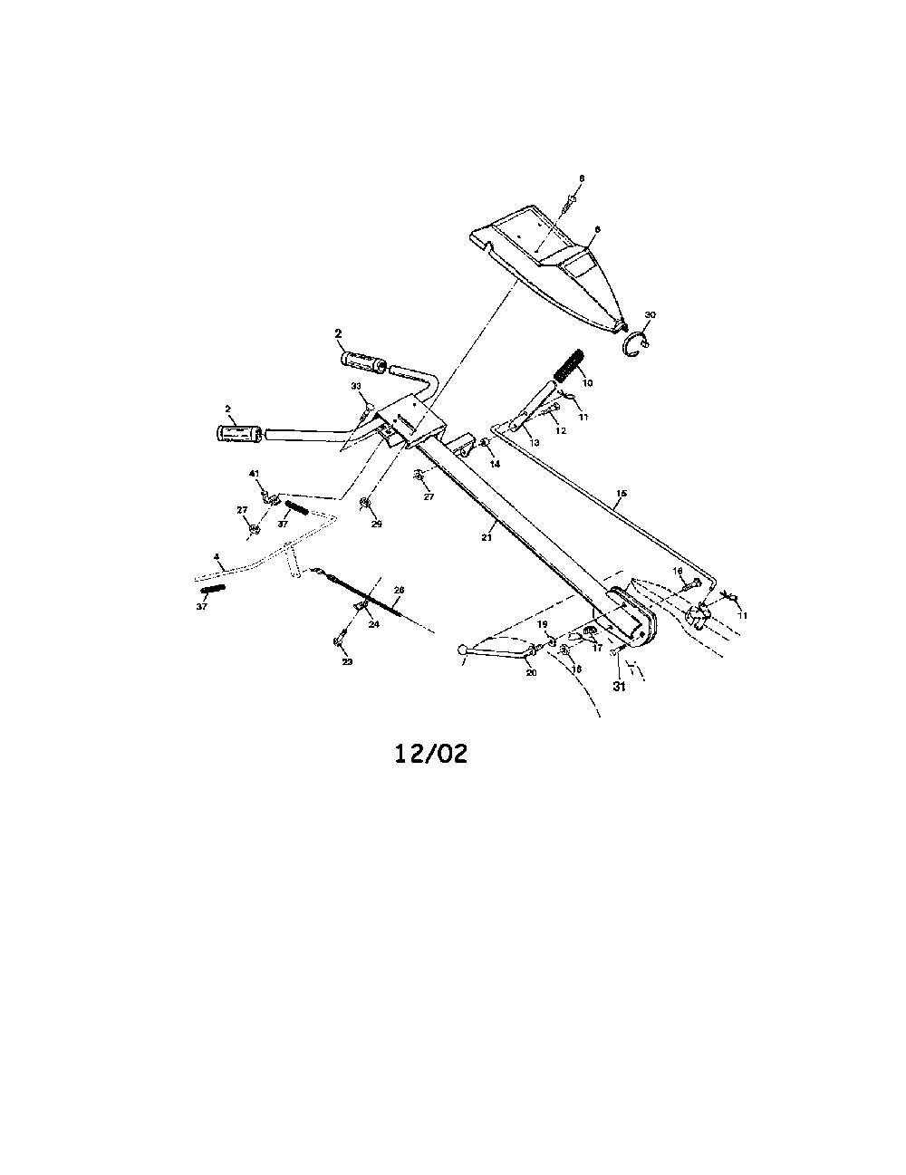Handle assembly Diagram and Parts List for 359296250  Husqvarna Tiller