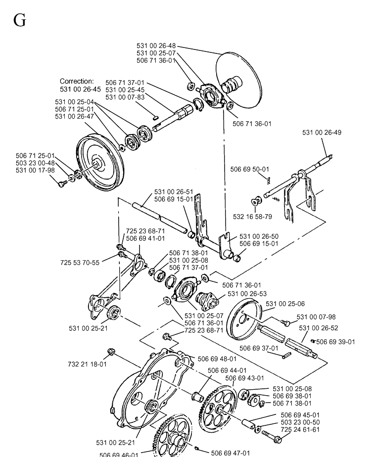 Transmission 2 Diagram and Parts List for 10-30  Husqvarna Snow Blower