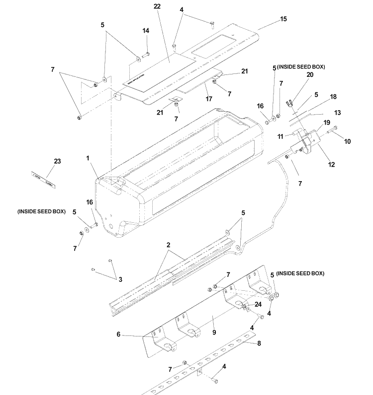 Seeder Assembly Diagram and Parts List for DT22BNR (968999367)(2005-11) Husqvarna Seeder