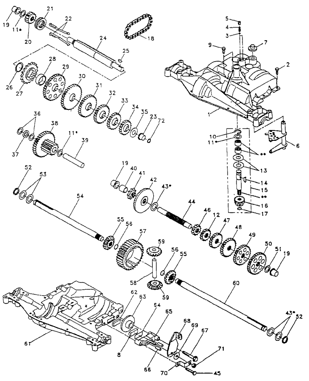 Dana Transaxle (Model No. 4360-81) Diagram and Parts List for YT180 (954000652-A)(1994-01) Husqvarna Lawn Tractor