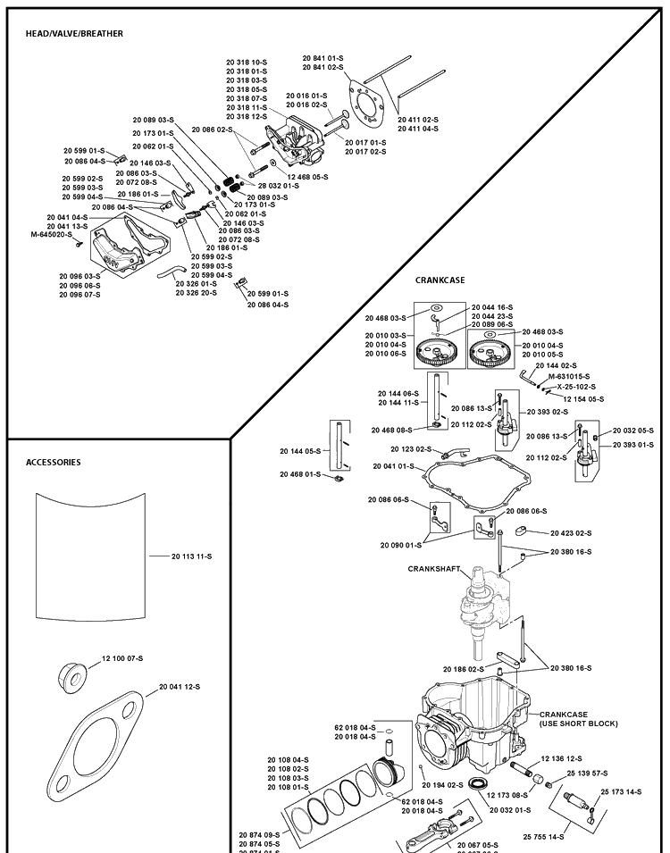 Kohl Engine 4 Diagram and Parts List for YTH20K46 (917289541)(2010-01) Husqvarna Lawn Mower