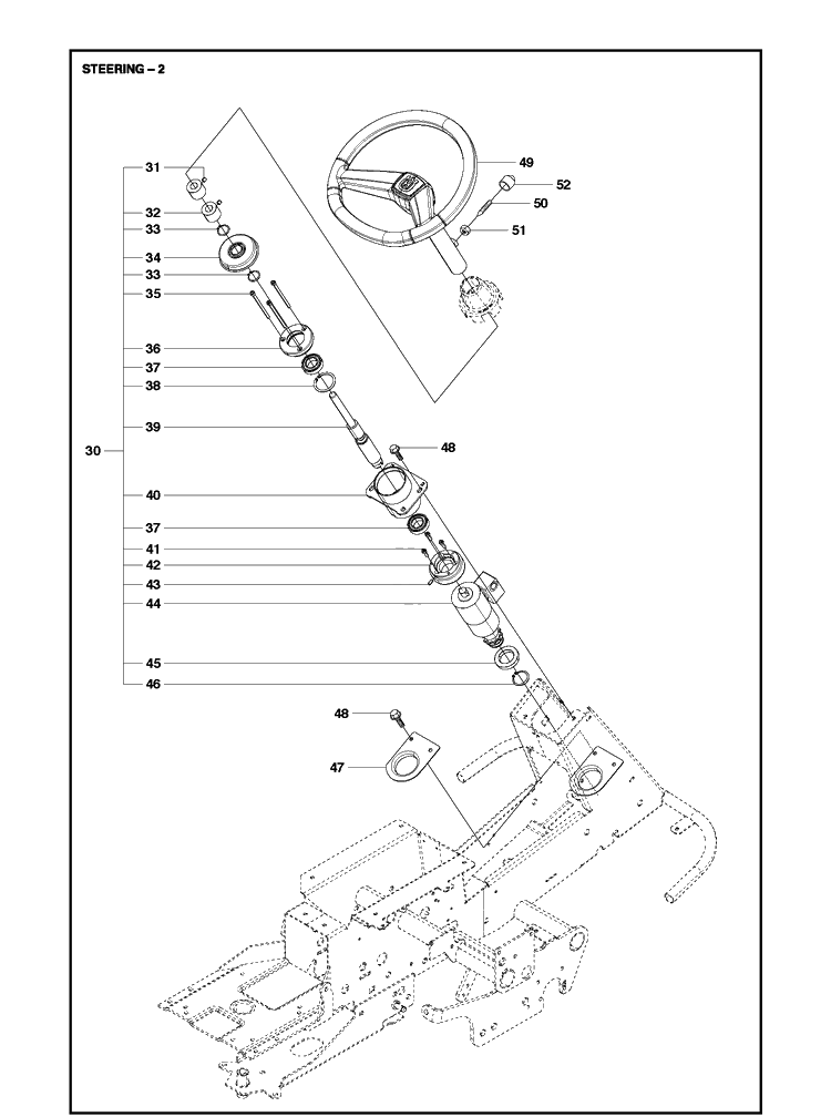 Steering Diagram and Parts List for R418TS AWD Husqvarna Lawn Mower