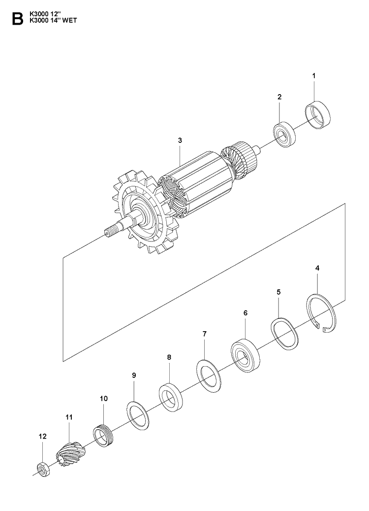 Armature Diagram and Parts List for K3000 2008-05 Husqvarna Lawn Tractor Accessories
