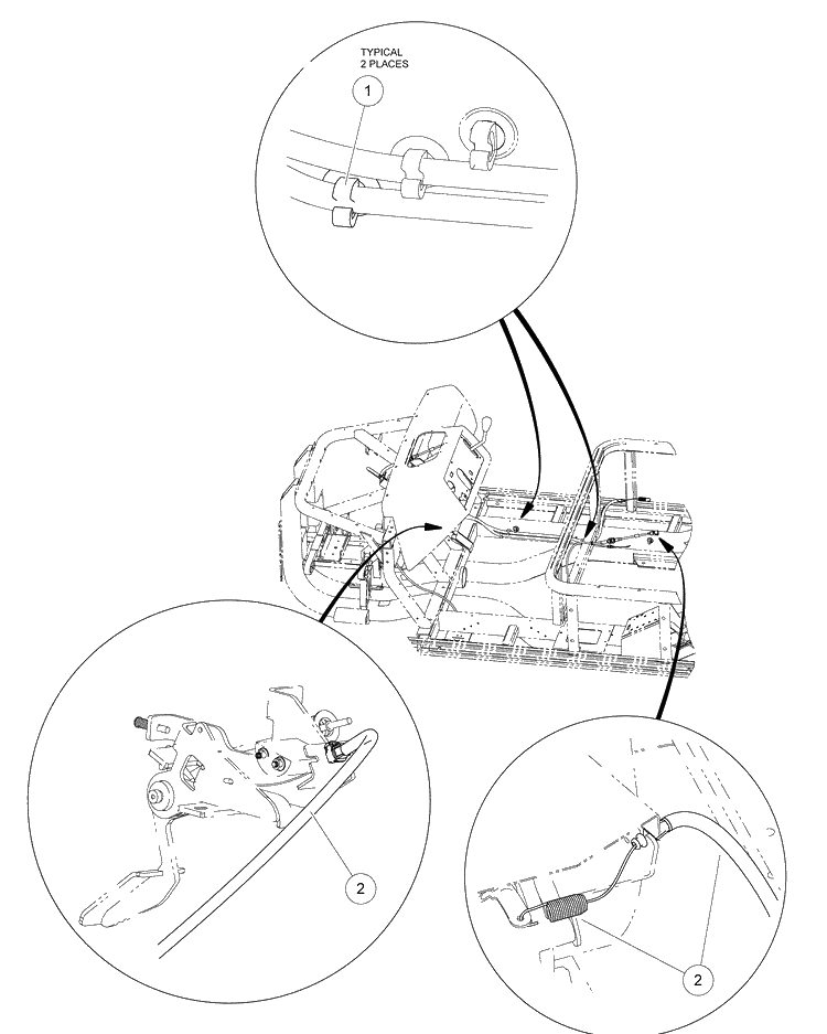 Governor And Accelerator Cables, Gasoline Vehicles Diagram and Parts List for HUV4420G 2006-11 Husqvarna Lawn Tractor