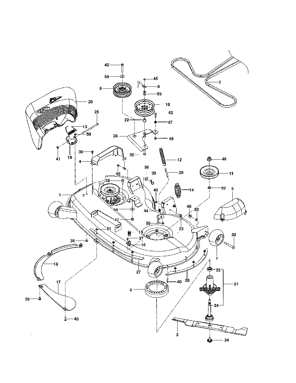 Mower deck/cutting deck Diagram and Parts List for 967323903-00  Husqvarna Lawn Mower