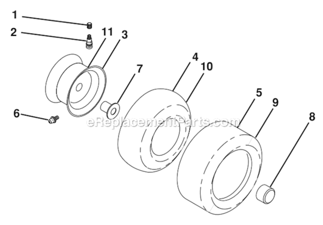 Wheels_And_Tires Diagram and Parts List for GT52XLS  Husqvarna Lawn Tractor