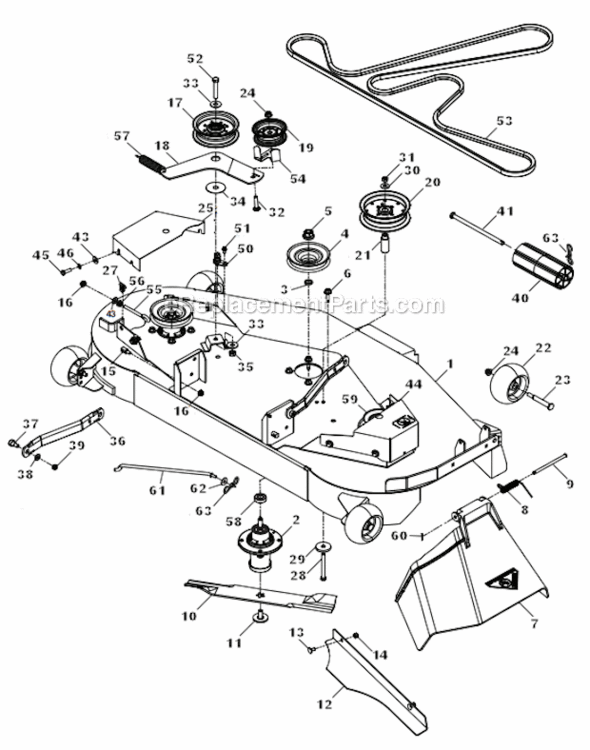 Mower_Deck Diagram and Parts List for GT52XLS  Husqvarna Lawn Tractor