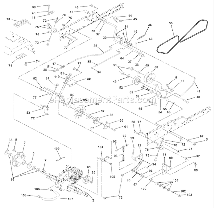 Page E Diagram and Parts List for 200 GTH  954001122A -1994-07 Husqvarna Lawn Tractor