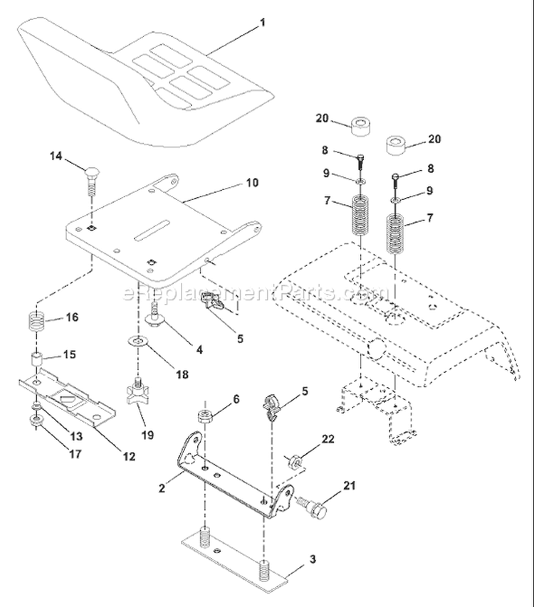 Page H Diagram and Parts List for 200 GTH  954001122A -1994-07 Husqvarna Lawn Tractor