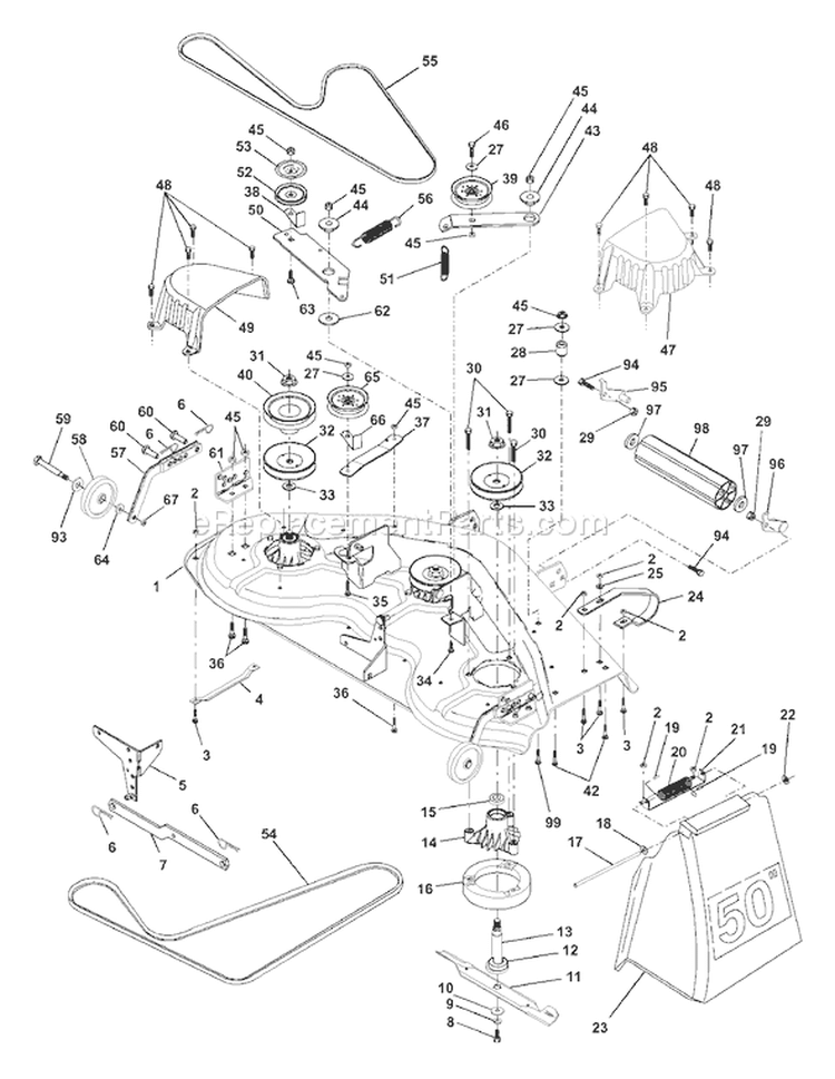 Page G Diagram and Parts List for 200 GTH  954001122VA -954001992 -1995-03 Husqvarna Lawn Tractor