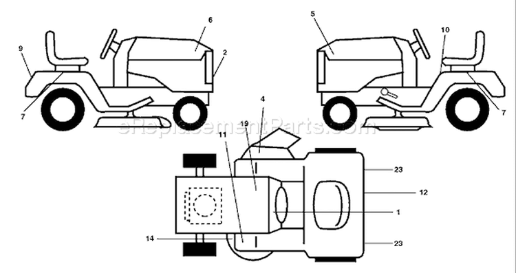 Page B Diagram and Parts List for 200 GTH  954140046B -1998-07 Husqvarna Lawn Tractor