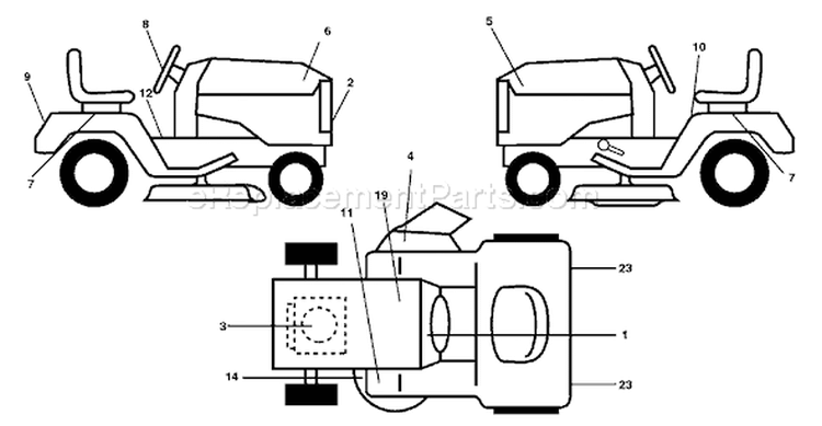 Page B Diagram and Parts List for 200 GTH  954140046C -1999-04 Husqvarna Lawn Tractor