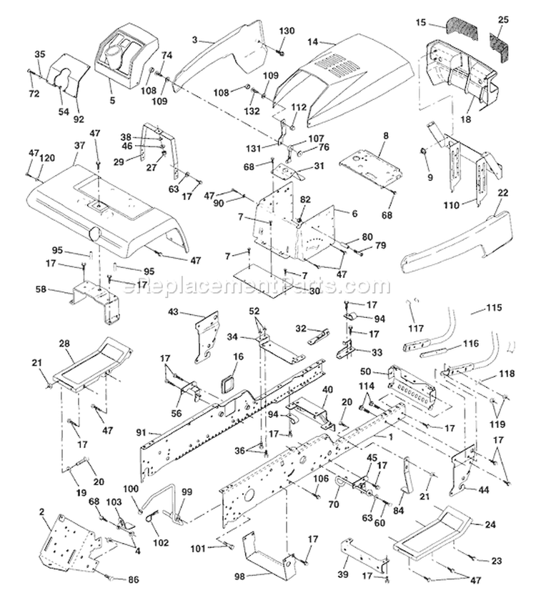 Page A Diagram and Parts List for 220 GTH  1997-12 Husqvarna Lawn Tractor