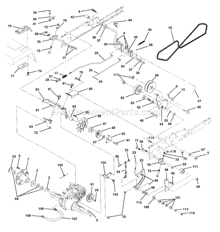 Page E Diagram and Parts List for 220 GTH  1997-12 Husqvarna Lawn Tractor