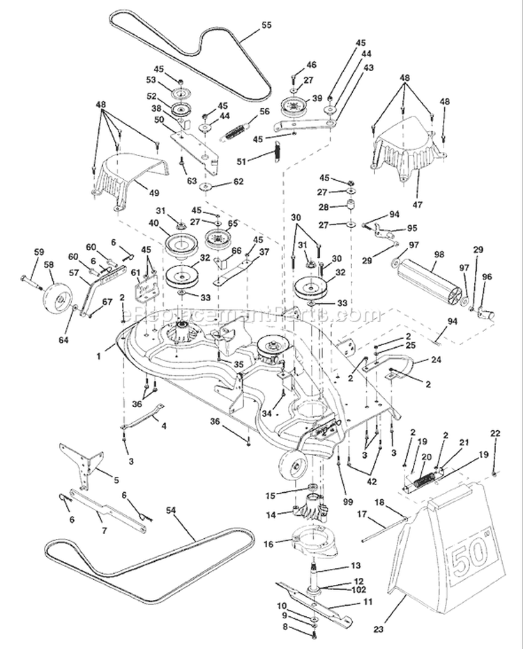Page G Diagram and Parts List for 220 GTH  1997-12 Husqvarna Lawn Tractor