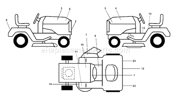 Page B Diagram and Parts List for 220 GTH  9540020022A -1995-05 Husqvarna Lawn Tractor