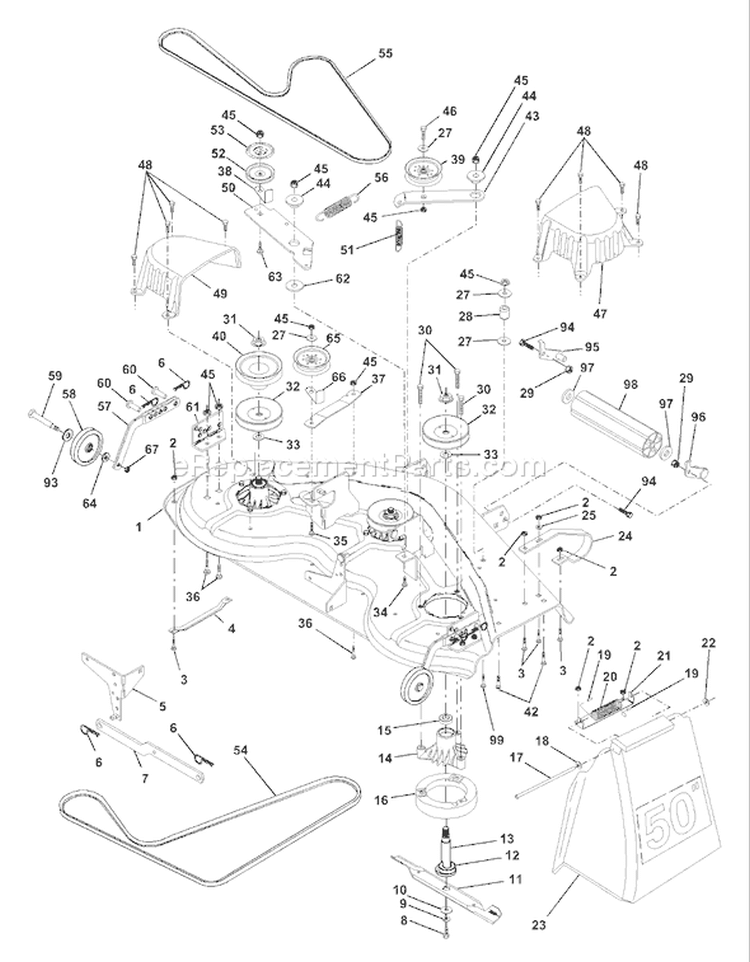 Page G Diagram and Parts List for 220 GTH  9540020022A -1995-05 Husqvarna Lawn Tractor