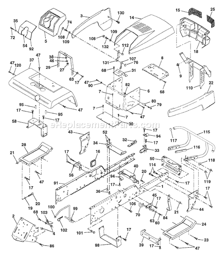 Page A Diagram and Parts List for 220 GTH  954140012B -1996-11 Husqvarna Lawn Tractor