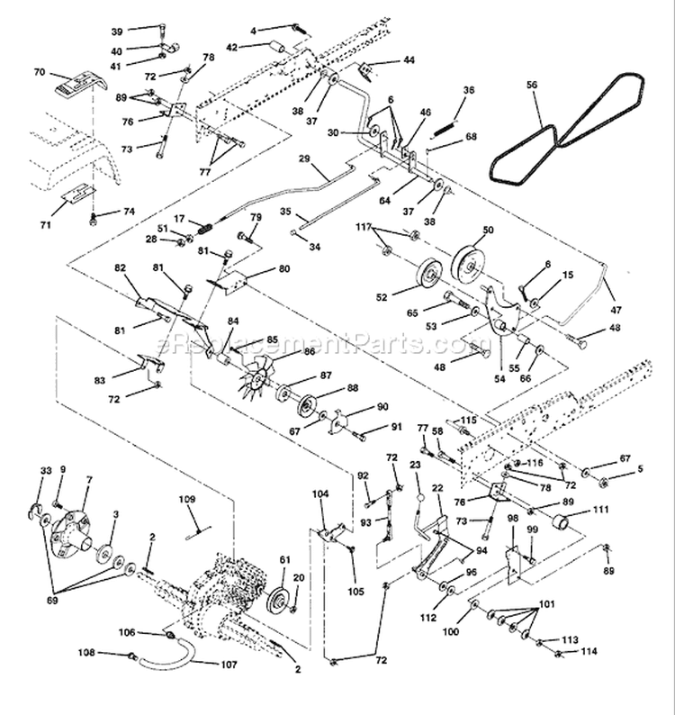 Page E Diagram and Parts List for 220 GTH  954140012B -1996-11 Husqvarna Lawn Tractor