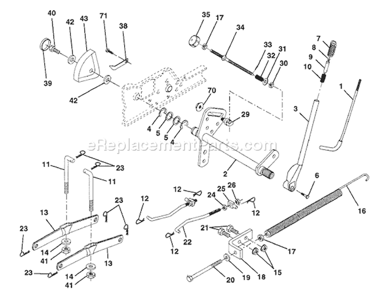 Page F Diagram and Parts List for 220 GTH  954140012B -1996-11 Husqvarna Lawn Tractor