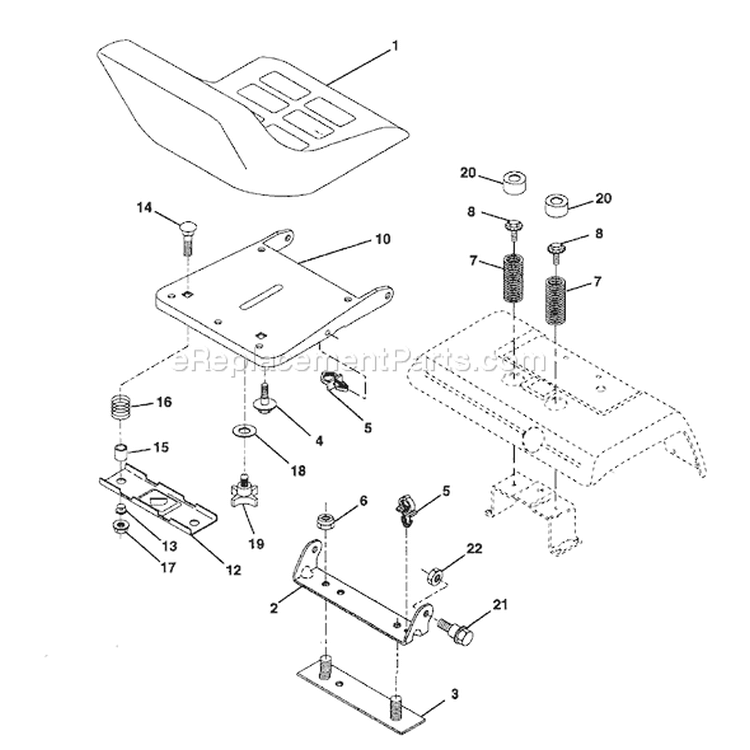 Page H Diagram and Parts List for 220 GTH  954140012B -1996-11 Husqvarna Lawn Tractor