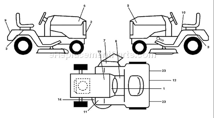 Page B Diagram and Parts List for 220 GTH  954140012C -1998-02 Husqvarna Lawn Tractor