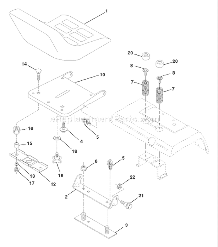 Page H Diagram and Parts List for 220 GTH  954140012C -1998-02 Husqvarna Lawn Tractor