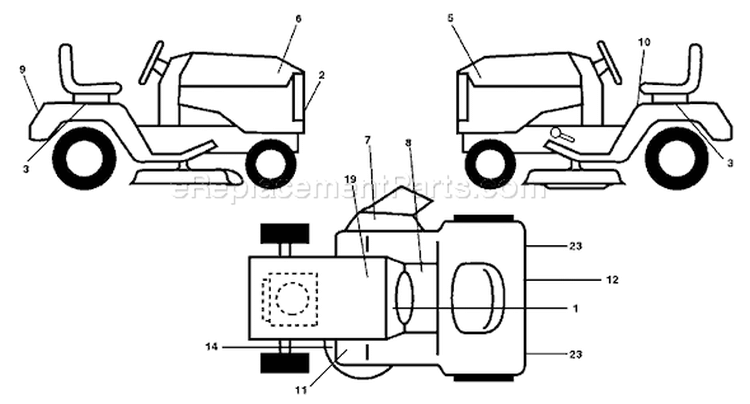 Page B Diagram and Parts List for 220 GTH  954140012D -1998-07 Husqvarna Lawn Tractor