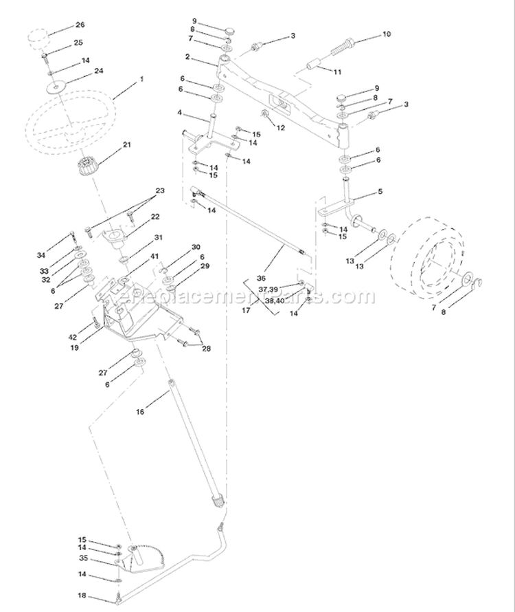Page H Diagram and Parts List for 220 GTH  954140012D -1998-07 Husqvarna Lawn Tractor