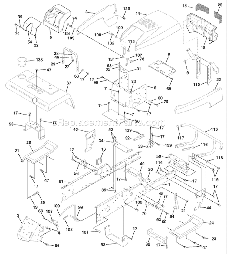 Page A Diagram and Parts List for 220 GTH  954140012F -1999-03 Husqvarna Lawn Tractor