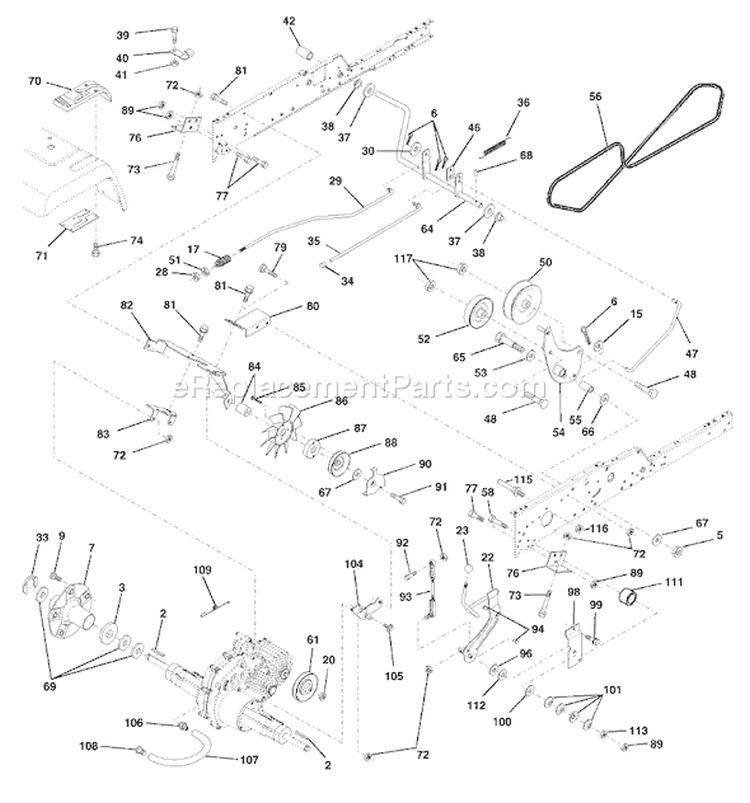 Page E Diagram and Parts List for 220 GTH  954140012F -1999-03 Husqvarna Lawn Tractor