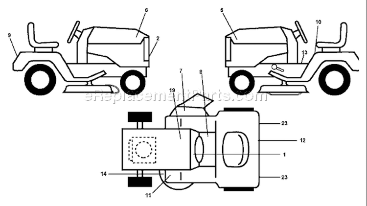 Page B Diagram and Parts List for 220 GTH  954830167B -1996-05 Husqvarna Lawn Tractor