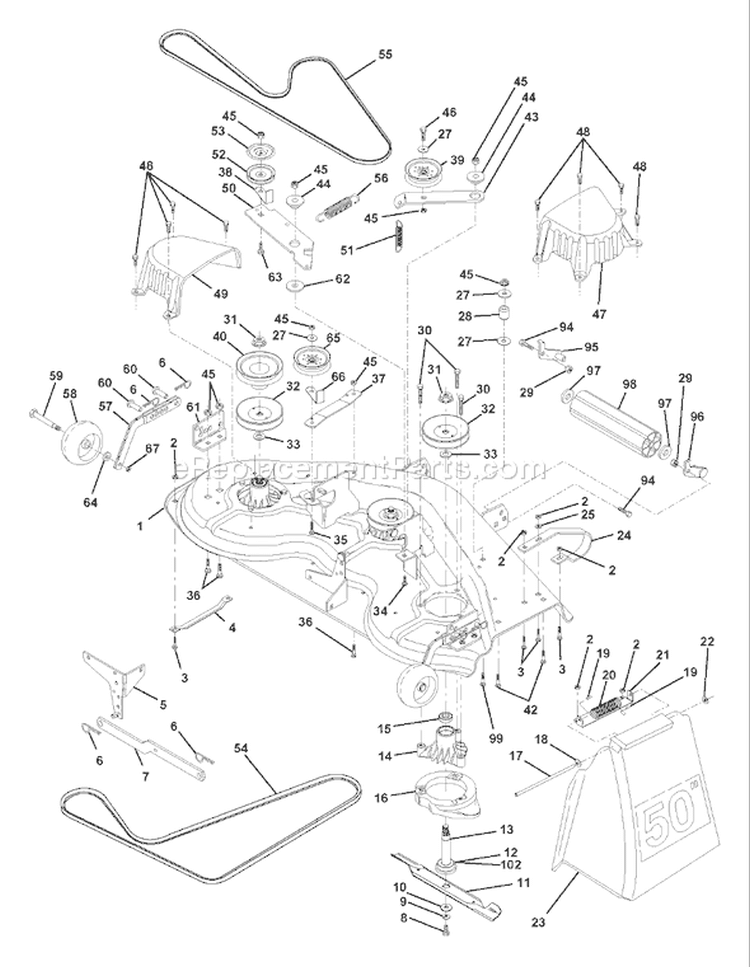 Page G Diagram and Parts List for 220 GTH  954830167B -1996-05 Husqvarna Lawn Tractor