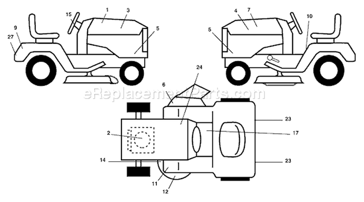 Page B Diagram and Parts List for 2248XPB GTH  954567888 -2002-10 Husqvarna Lawn Tractor