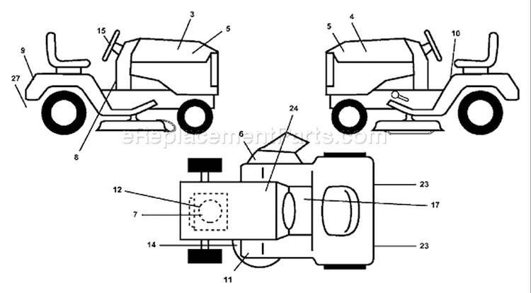 Page B Diagram and Parts List for 2250B GTH  954567093 -2001-02 Husqvarna Lawn Tractor
