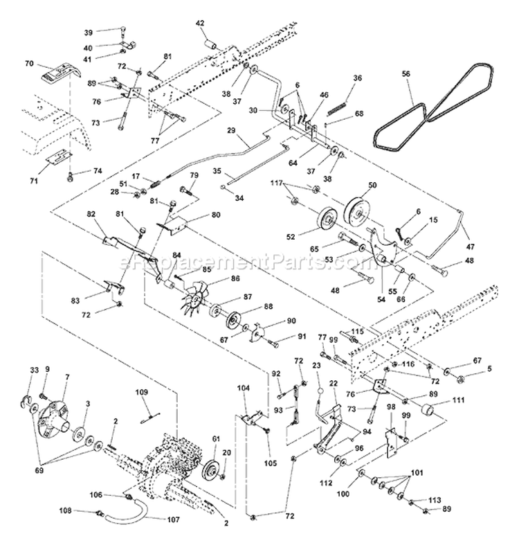 Page E Diagram and Parts List for 2250B GTH  954567093 -2001-02 Husqvarna Lawn Tractor