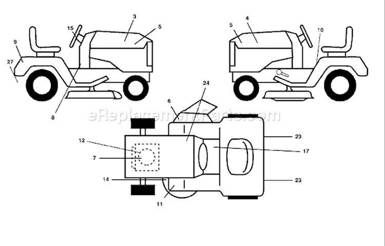 Page B Diagram and Parts List for 2250C GTH  954567093 -2001-05 Husqvarna Lawn Tractor