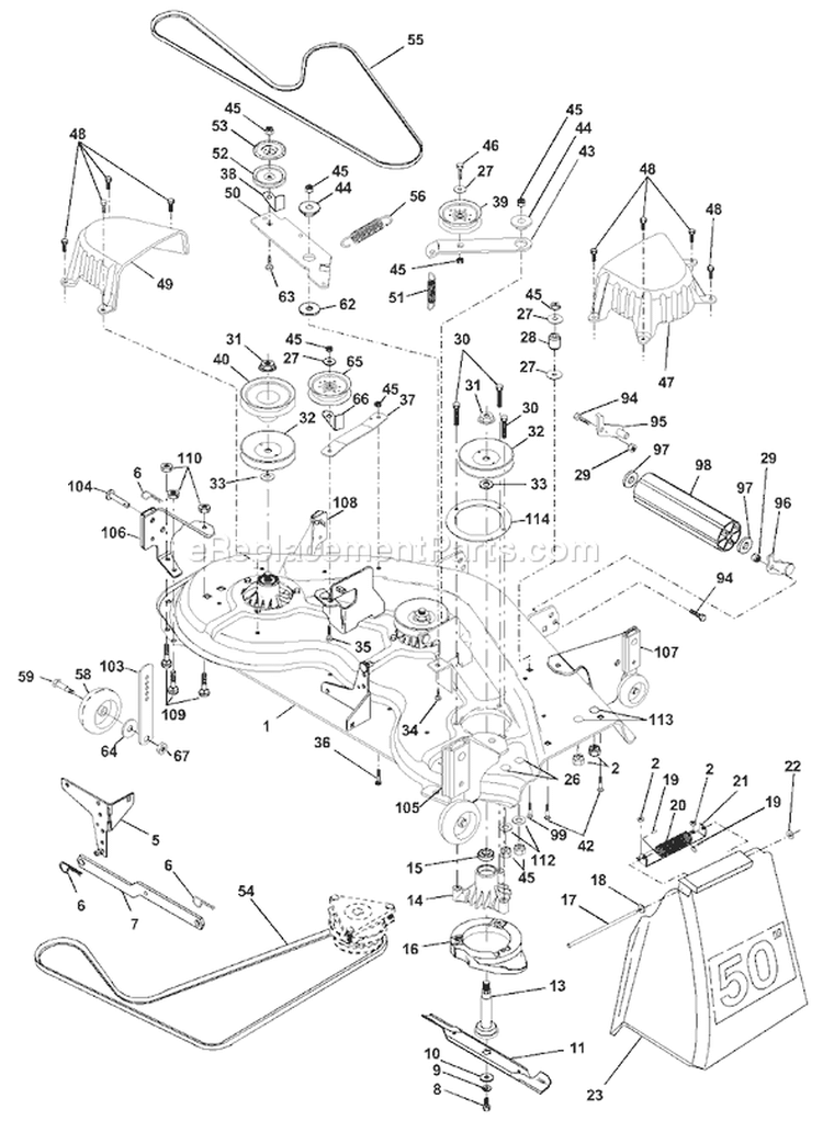 Page G Diagram and Parts List for 2250XPA GTH  954567116 -2001-01 Husqvarna Lawn Tractor