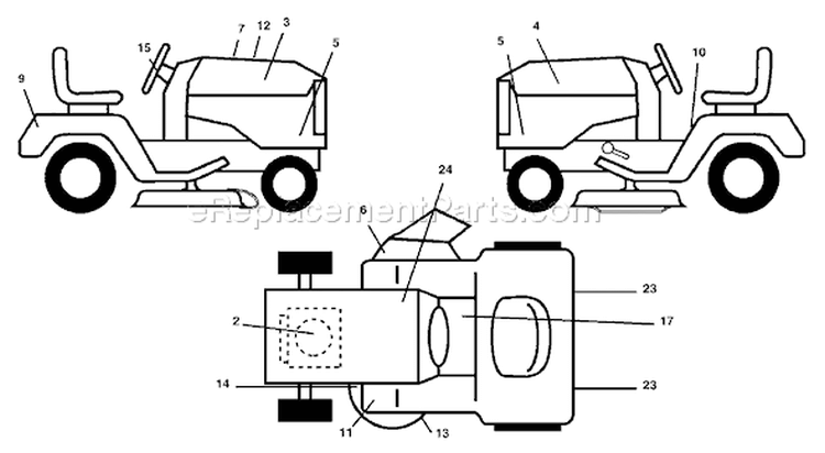 Page B Diagram and Parts List for 2254XPB GTH  954571229 -2004-08 Husqvarna Lawn Tractor