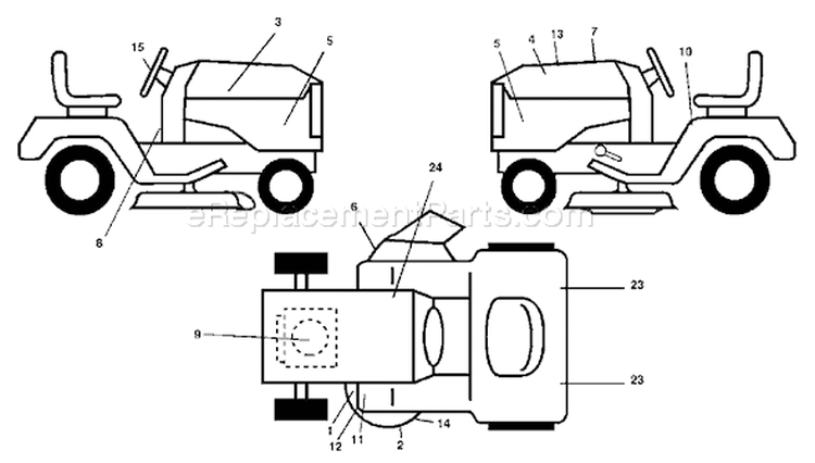 Page B Diagram and Parts List for 2254XP GTH  96023000200 -2005-05 Husqvarna Lawn Tractor