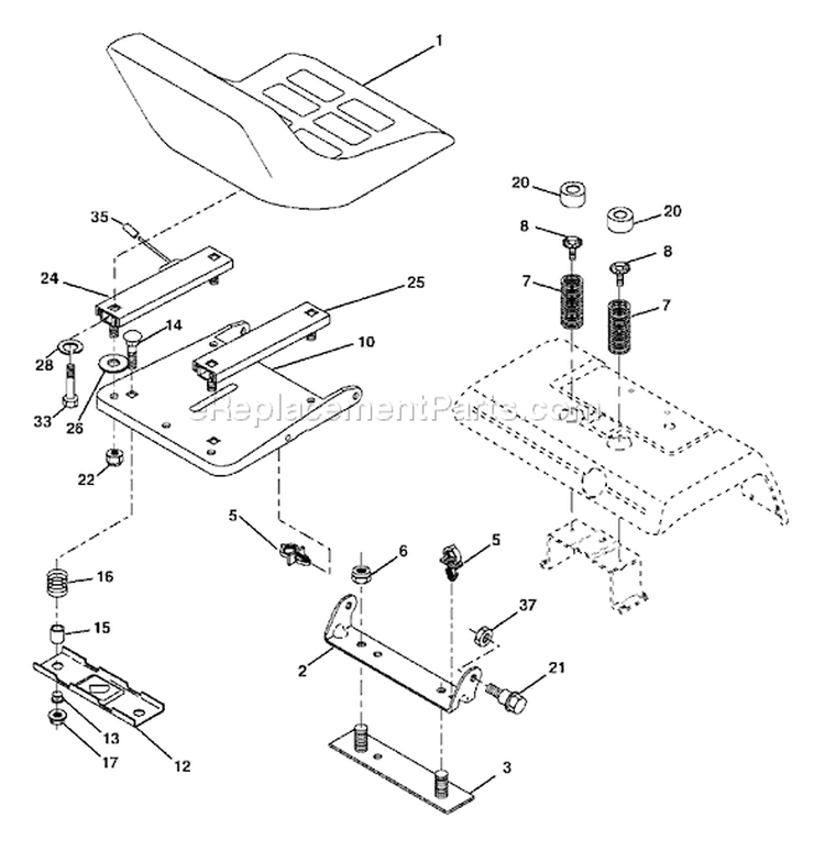 Page H Diagram and Parts List for 2254XP GTH  96023000201 -2005-06 Husqvarna Lawn Tractor