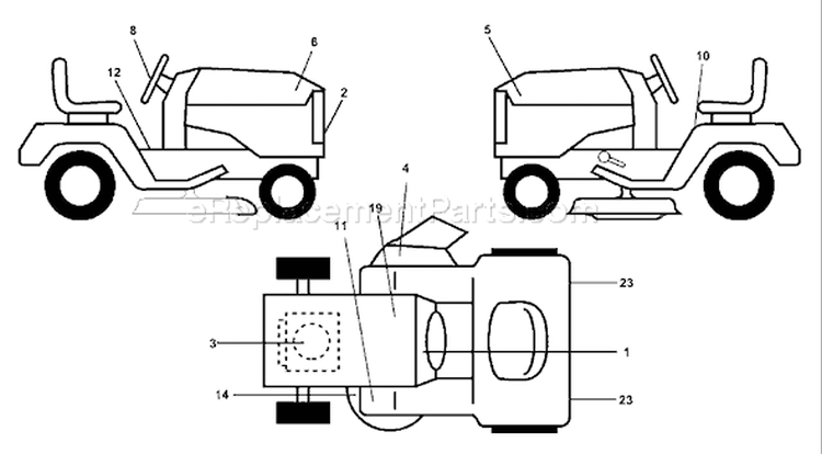 Page B Diagram and Parts List for 225 GTH  954140103A -1999-10 Husqvarna Lawn Tractor