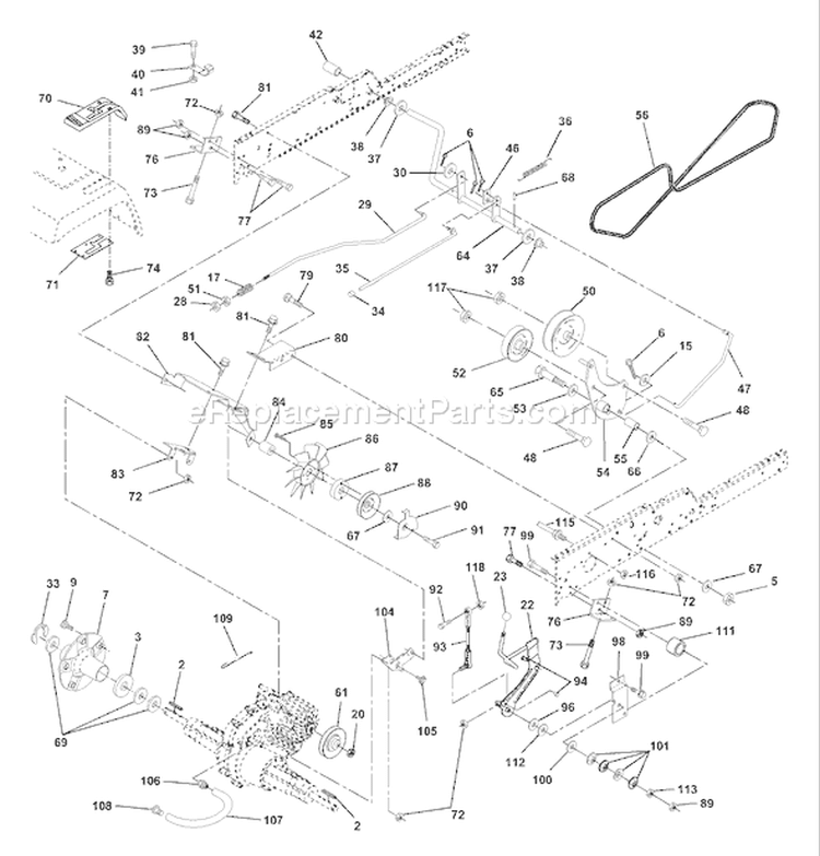 Page E Diagram and Parts List for 225 GTH  954140103A -1999-10 Husqvarna Lawn Tractor